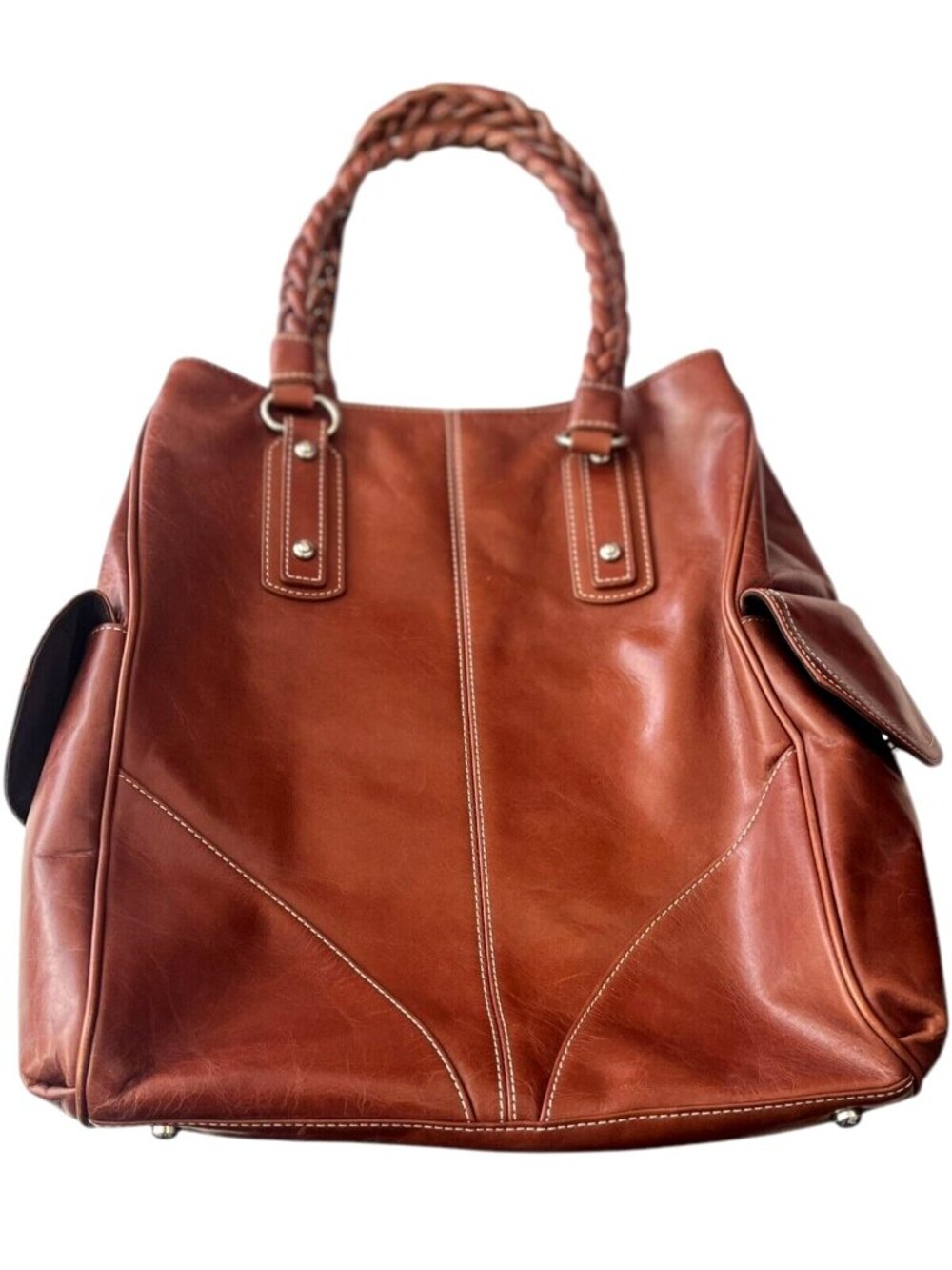 LEVENGER Brown Leather Purse / Tote - NEW - Picture 3 of 9